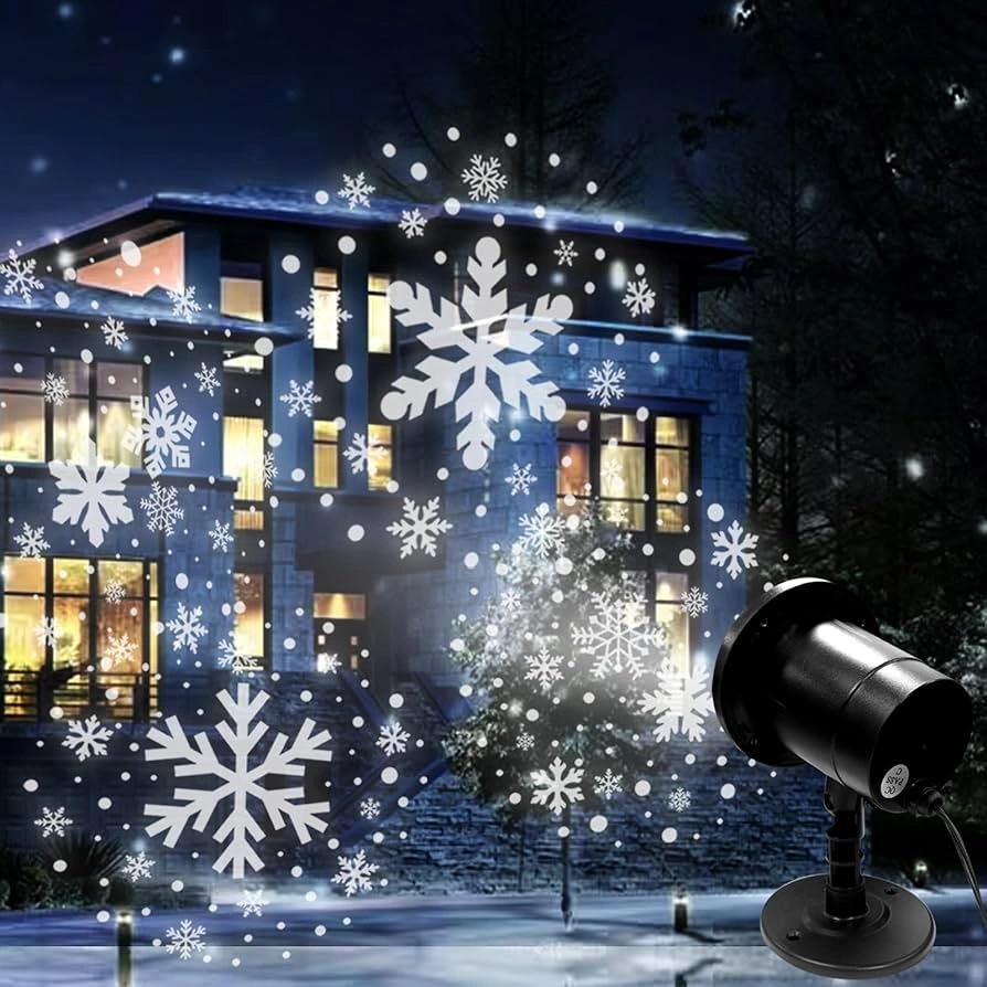 LED Christmas snow light projector