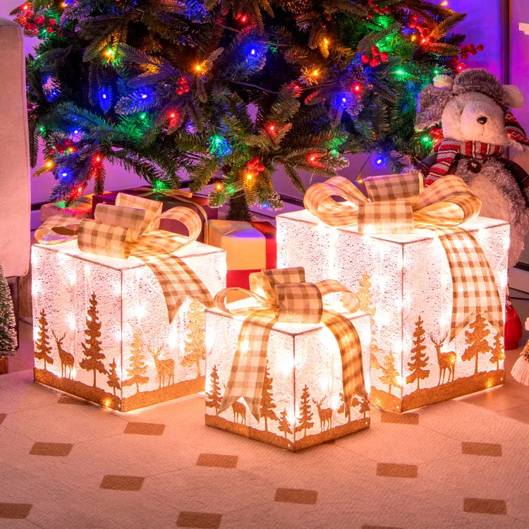 Lighted Christmas Boxes