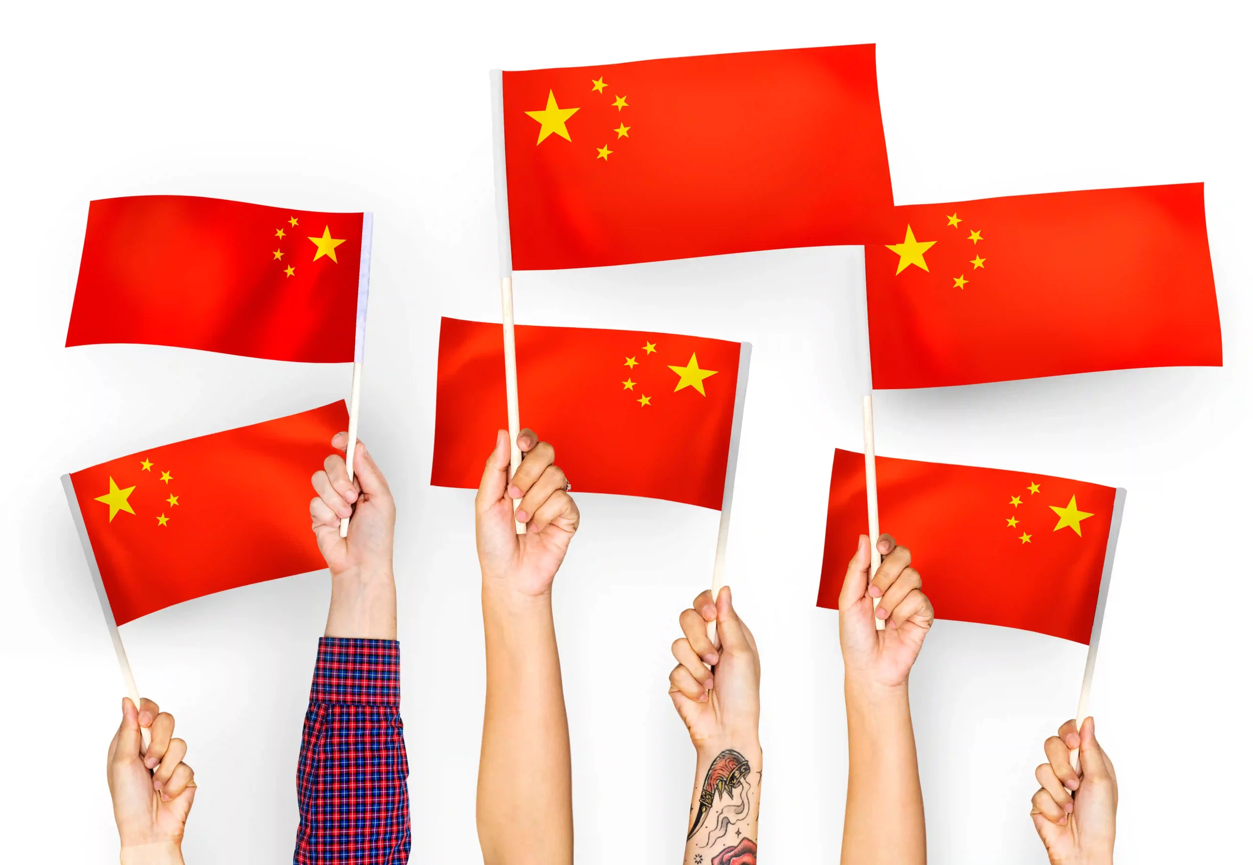 hands-waving-flags-china